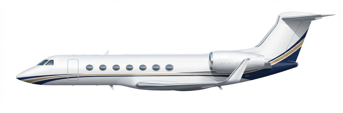 Gulfstream G550 heavy jet exterior — charter with VOLO