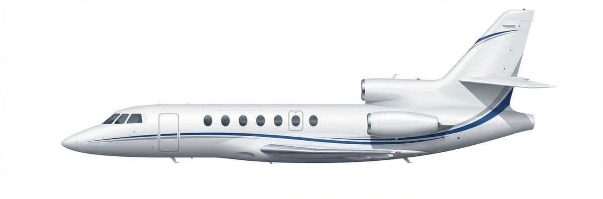 Falcon 50 super midsize jet exterior — charter with VOLO