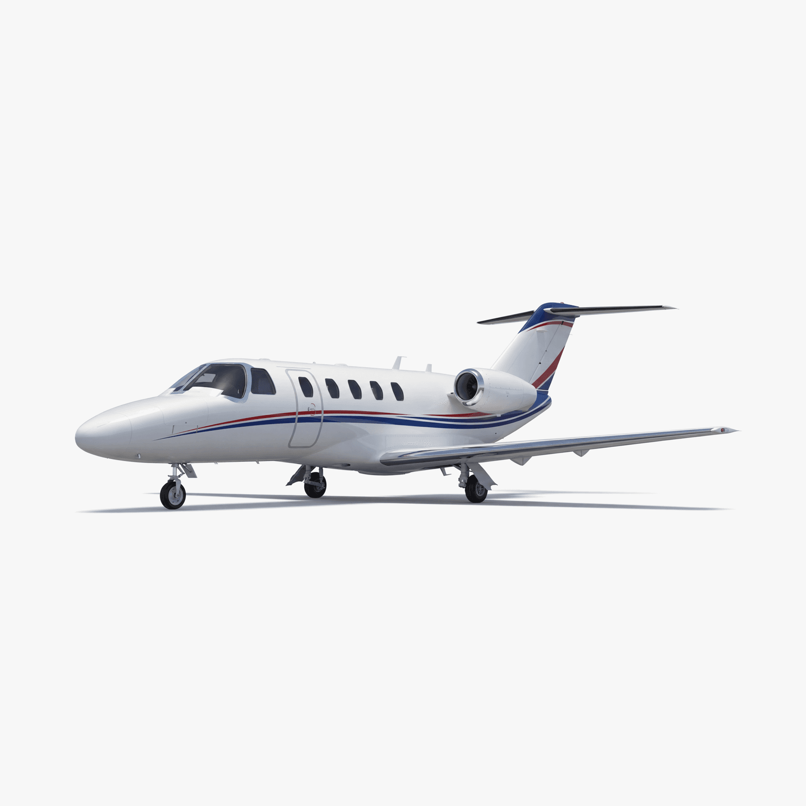 Citation CJ2+轻型公务机3D渲染图,展示紧凑机身与T尾翼设计