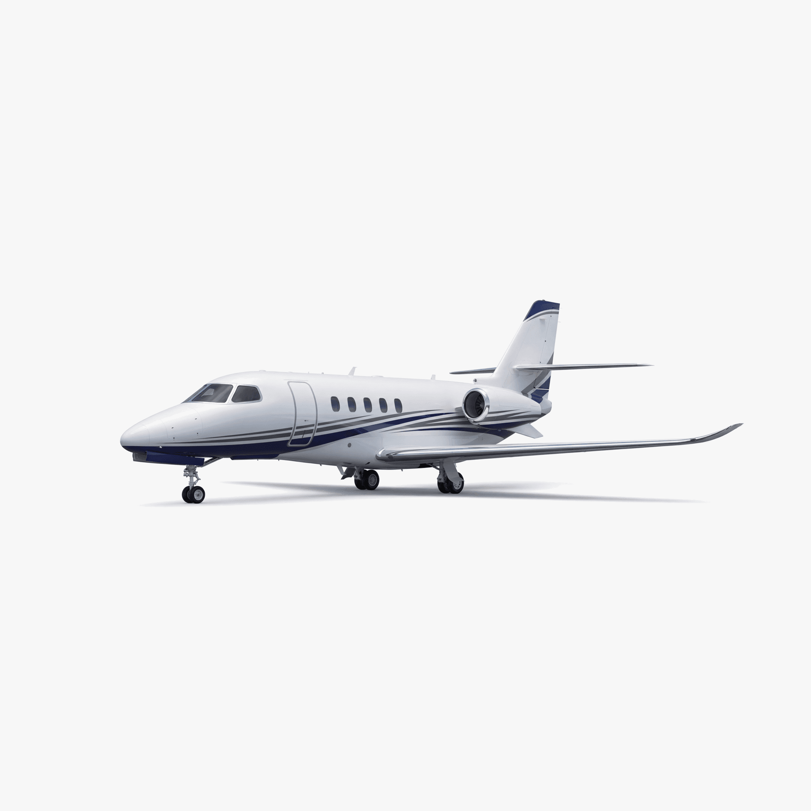 Citation Latitude super midsize jet 3D exterior showing wide oval fuselage cross-section