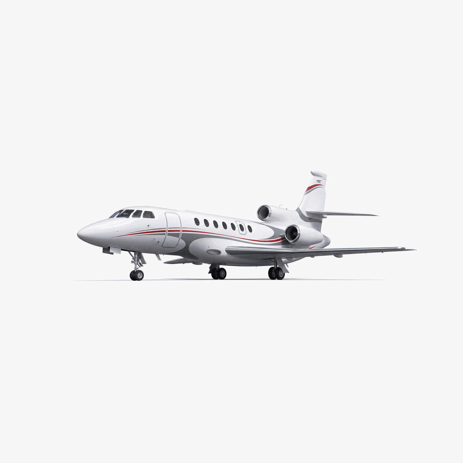 Falcon 50EX jet moyen-courrier par Dassault — perspective 3D complète de l'avion