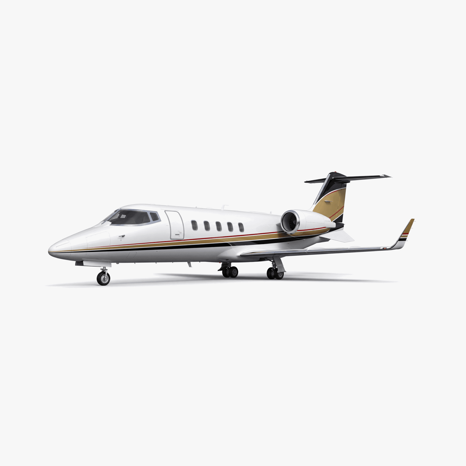 Learjet 60XR jet long-courrier par Bombardier — perspective 3D complète de l'avion